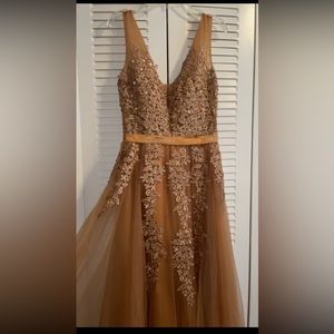 Brown prom dress, ball gown